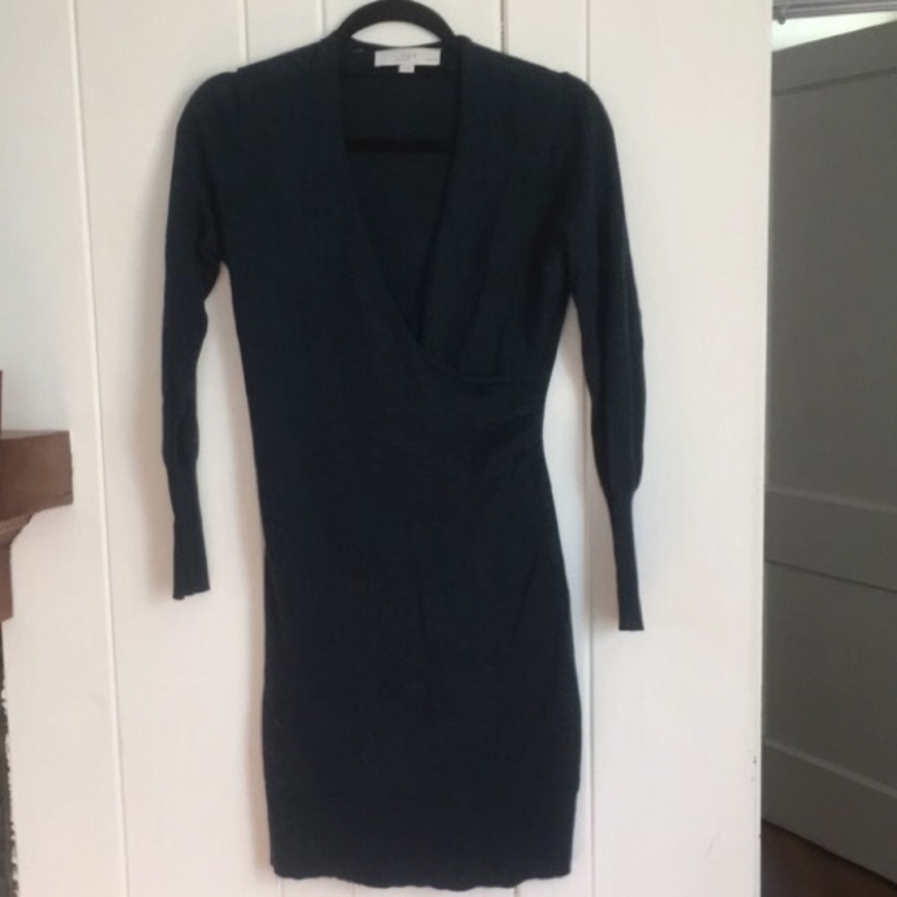 Dark teal merino wool blend LOFT sweater dress